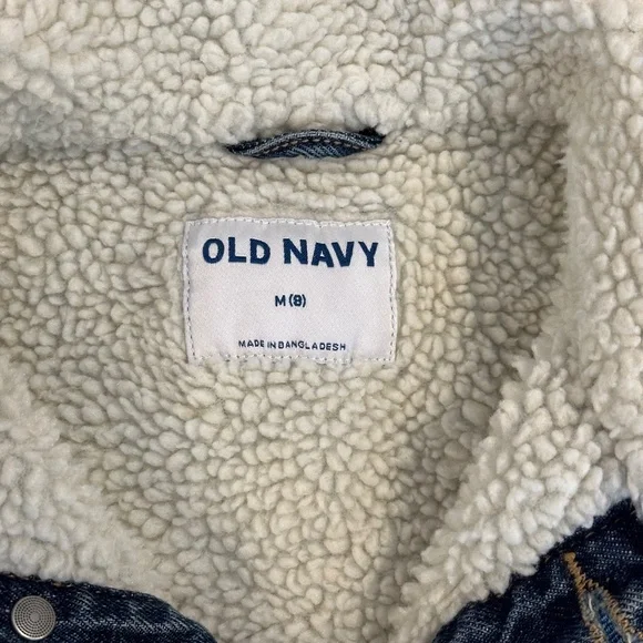 Old Navy Sherpa Lined Jean Jacket sz M (8) - Picture 2 of 3